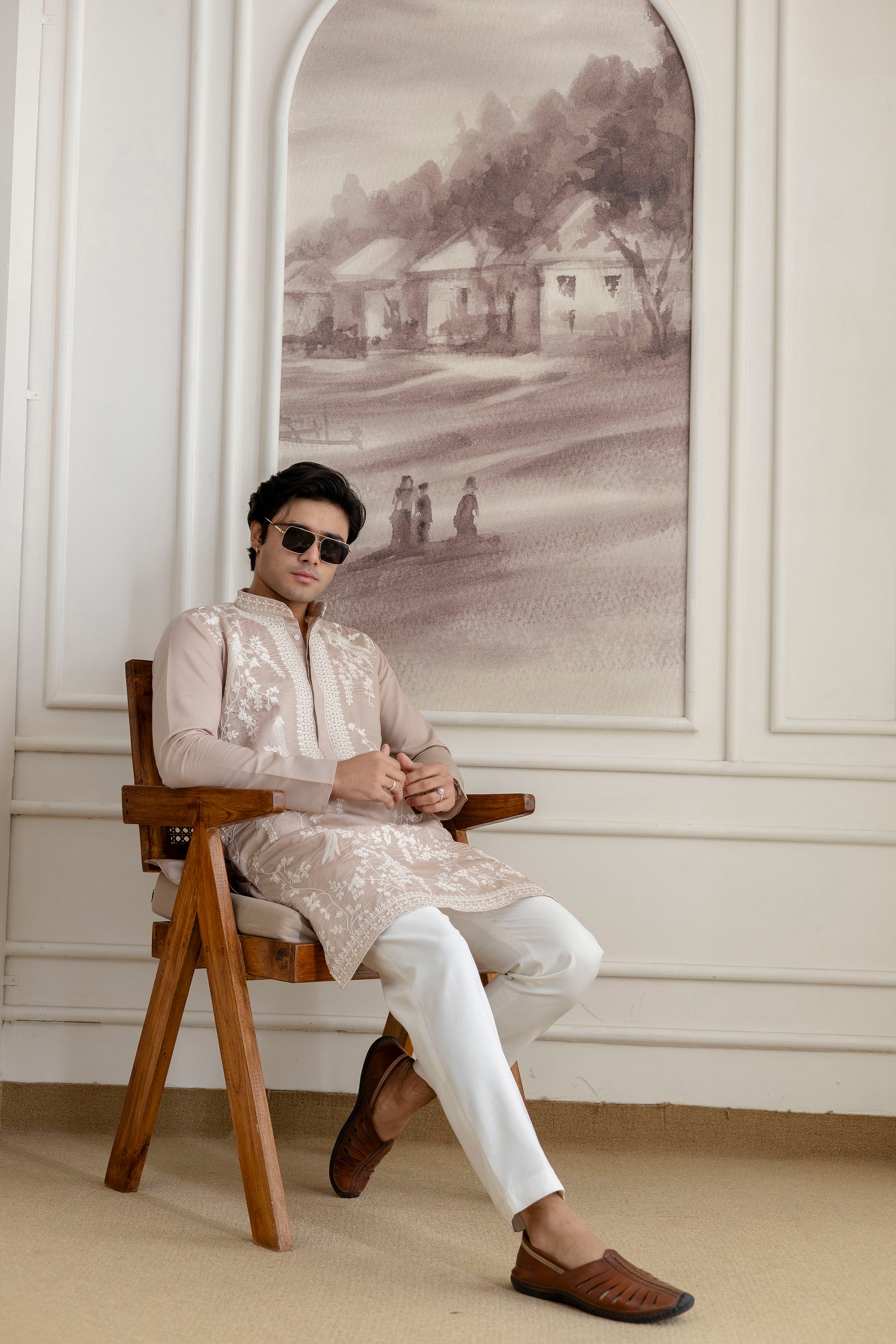 Embroidery Silk Kurta For Man