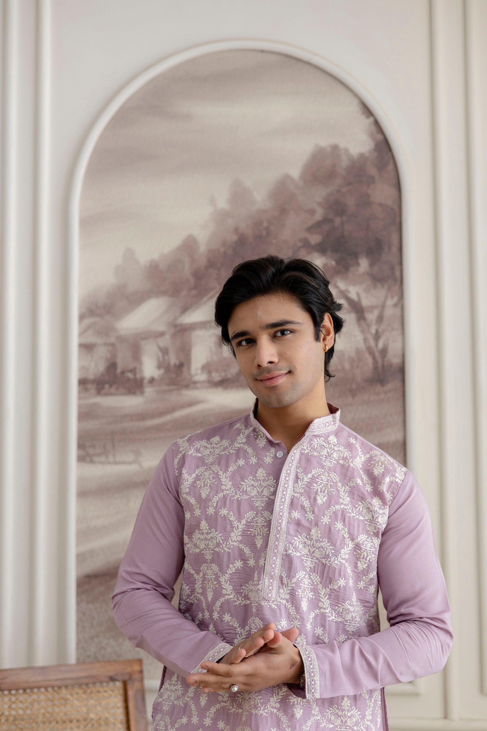 Embroidery Silk Kurta For Man
