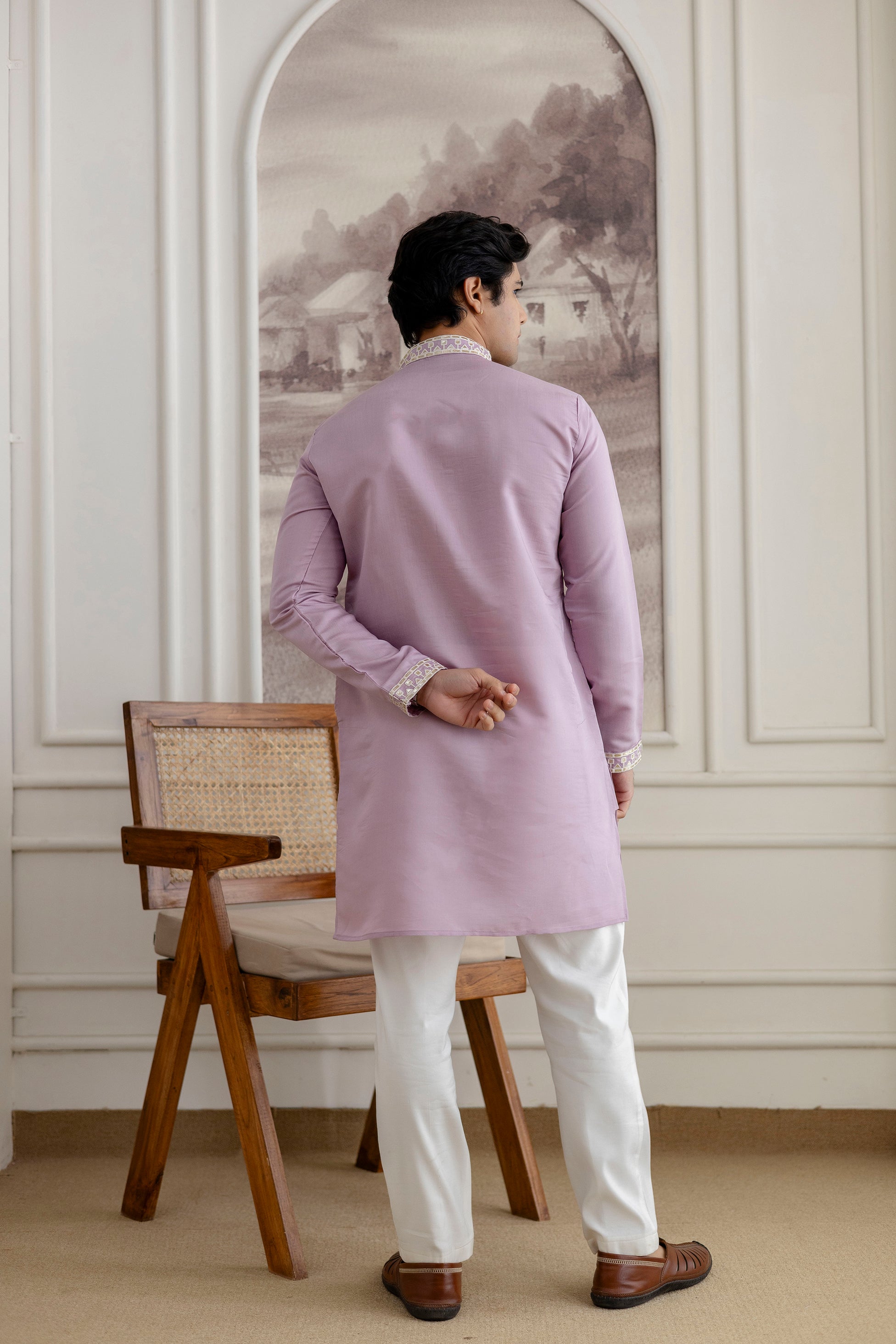 Embroidery And Foil Work Kurta For Man