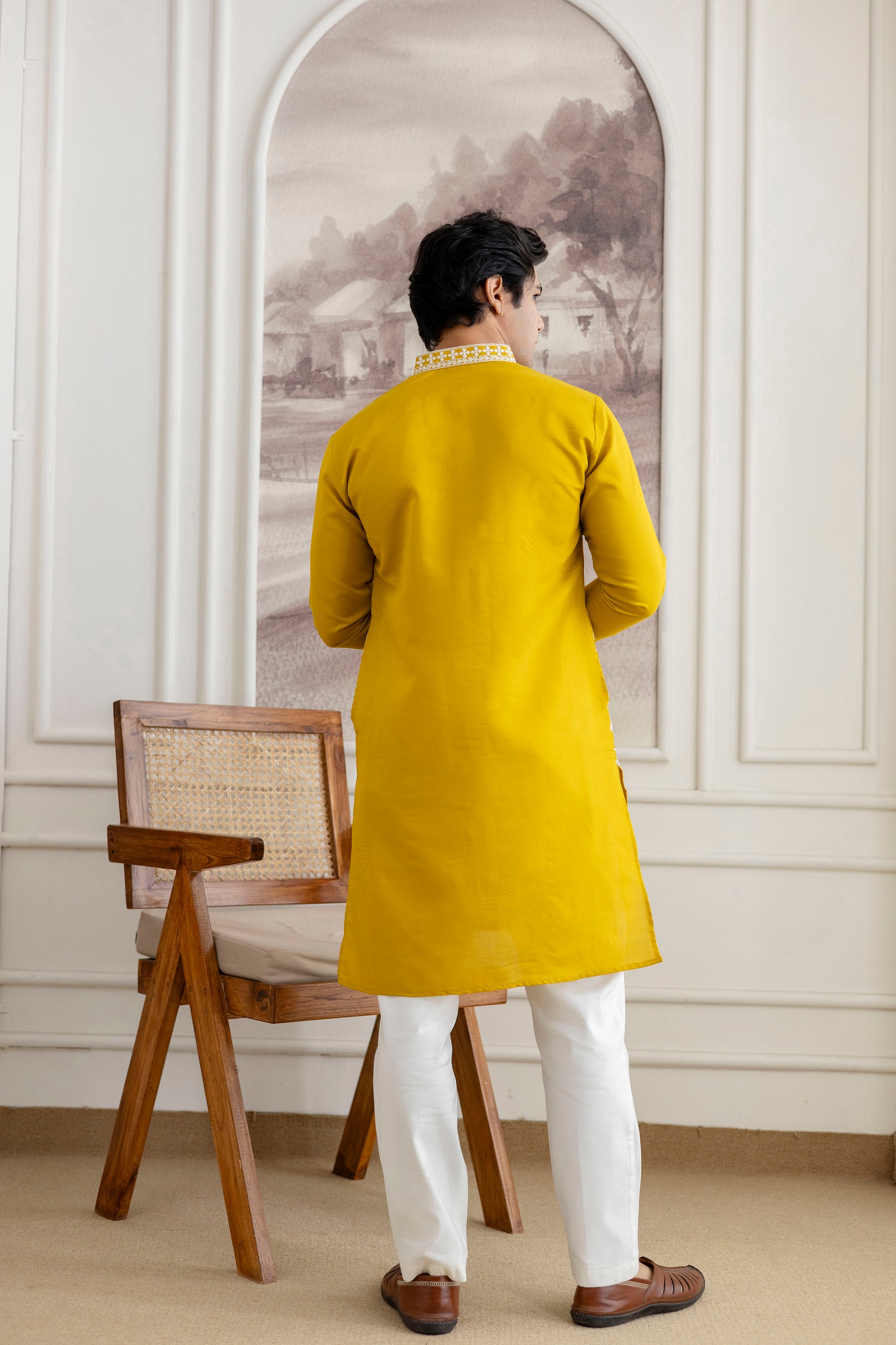 Embroidery Silk Kurta For Man