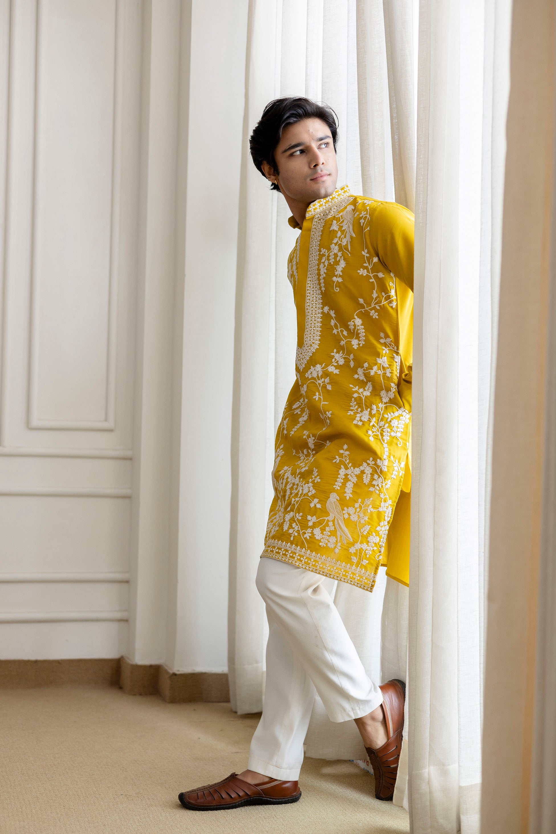 Embroidery Silk Kurta For Man