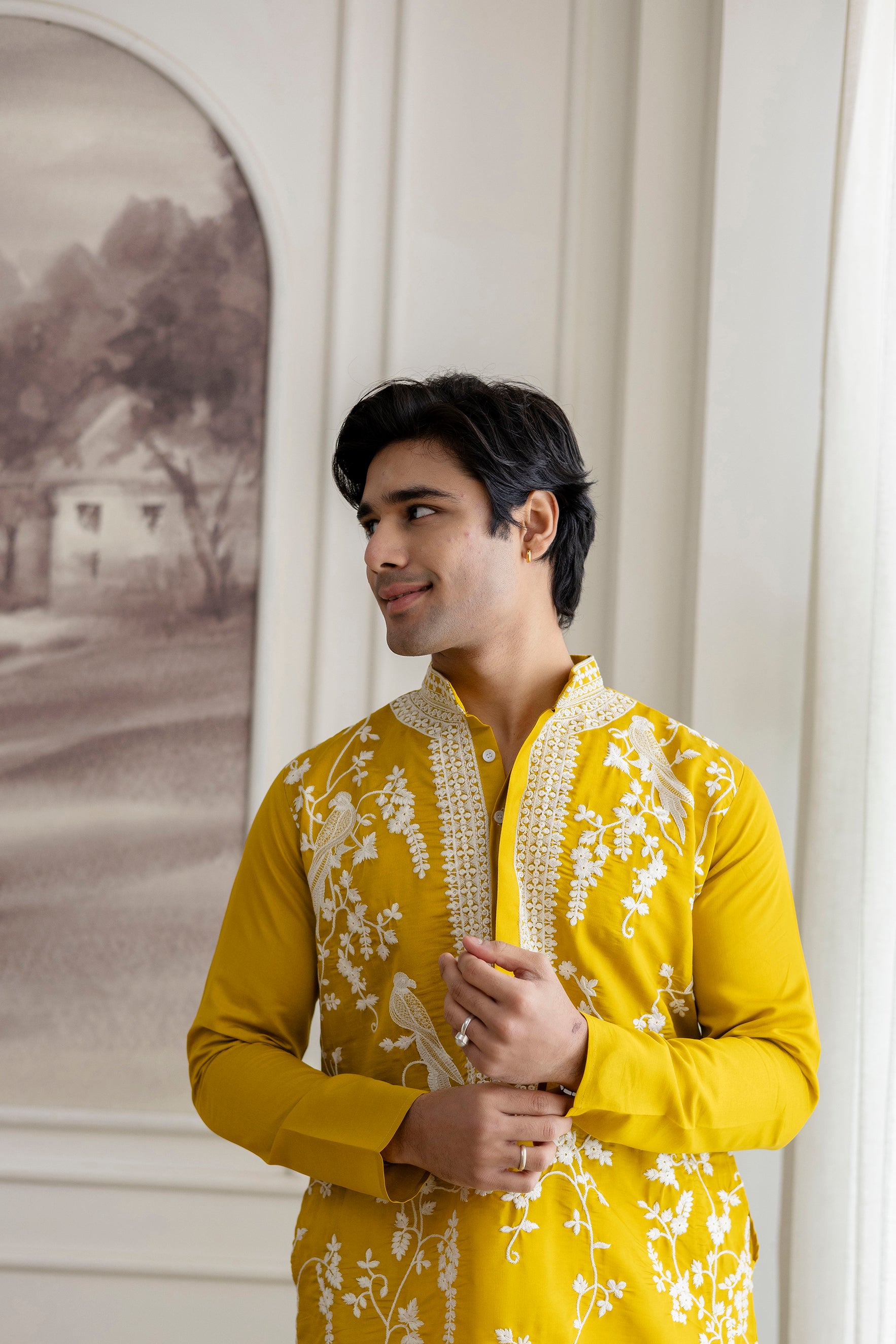 Embroidery Silk Kurta For Man