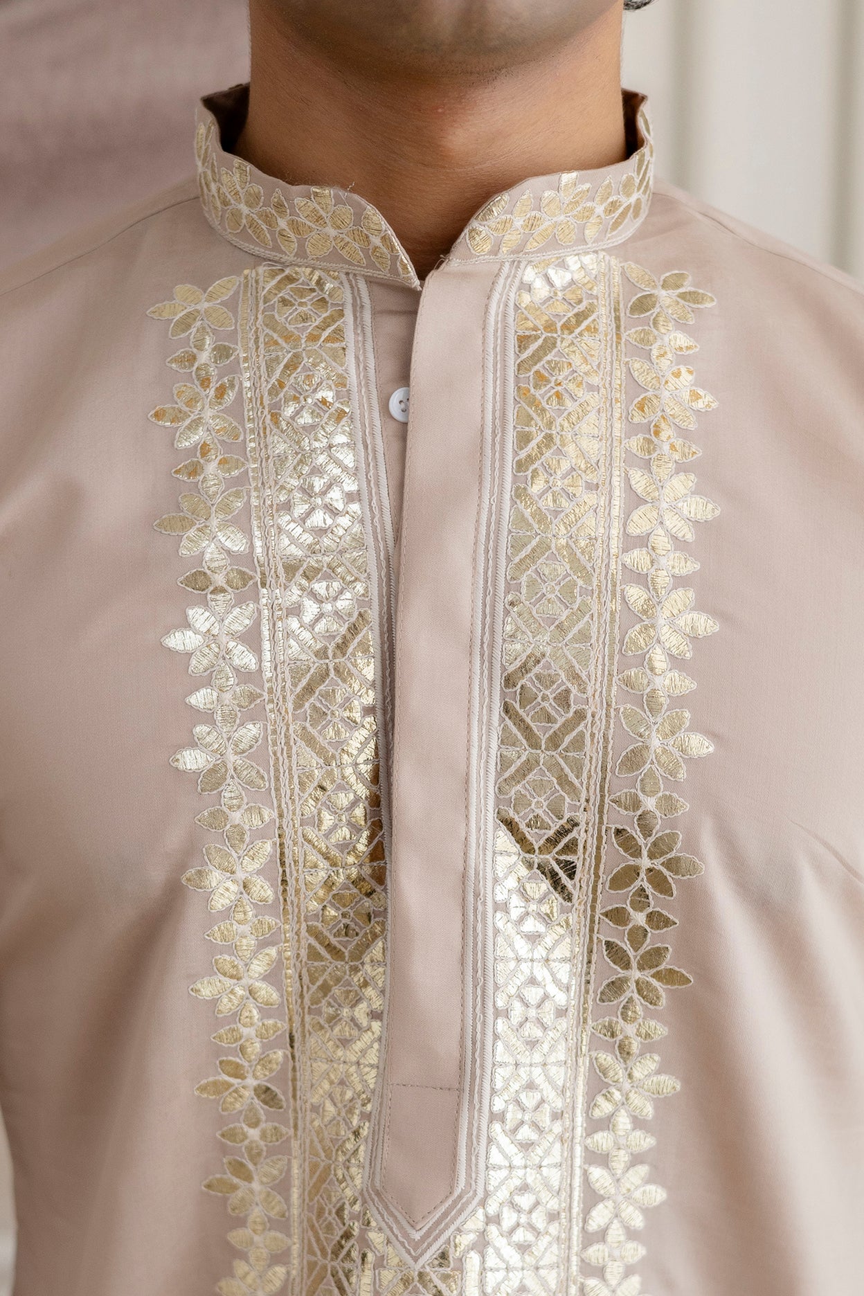 Embroidery And Foil Work Kurta For Man