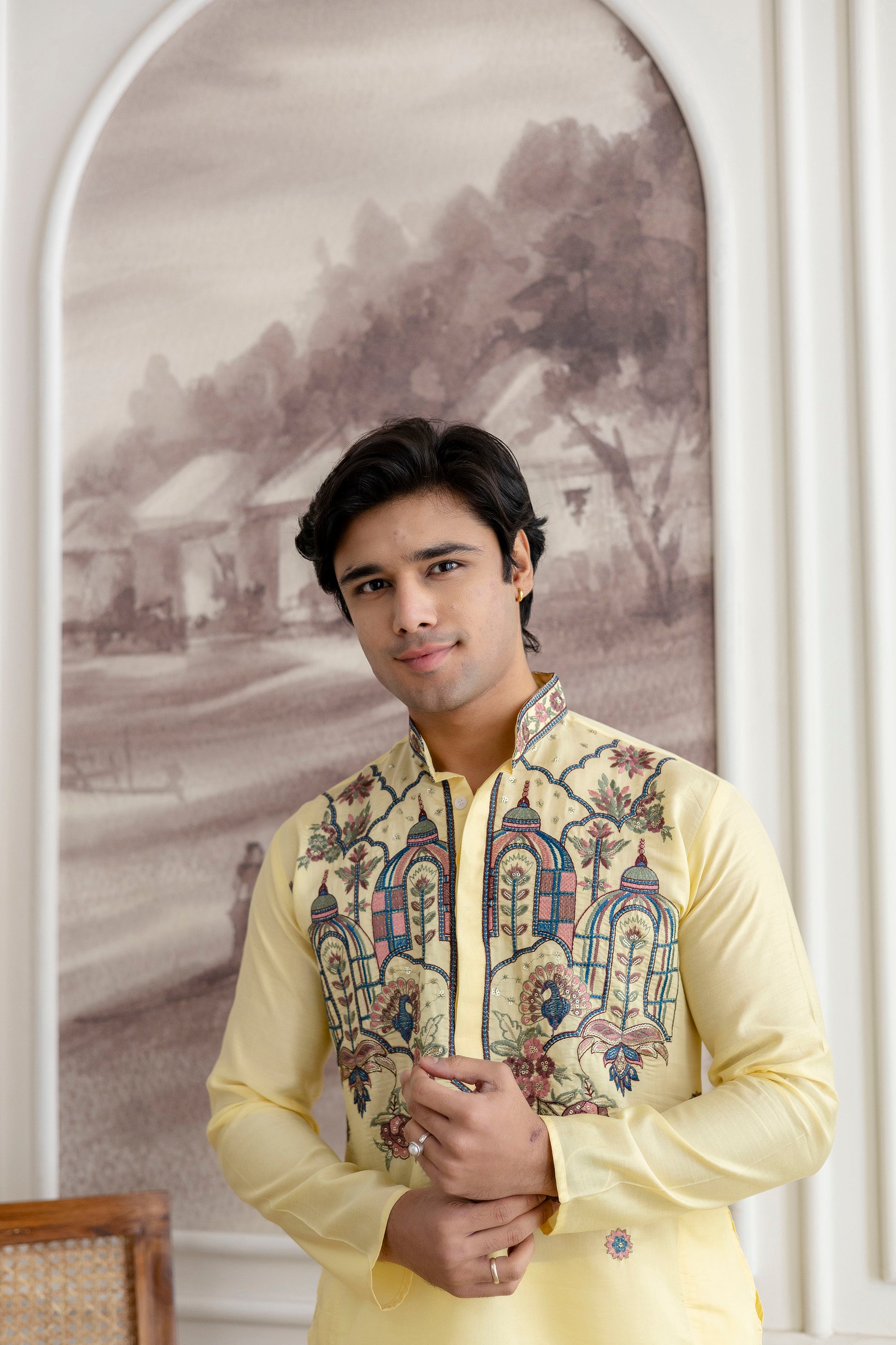 Embroidery Silk Kurta For Man