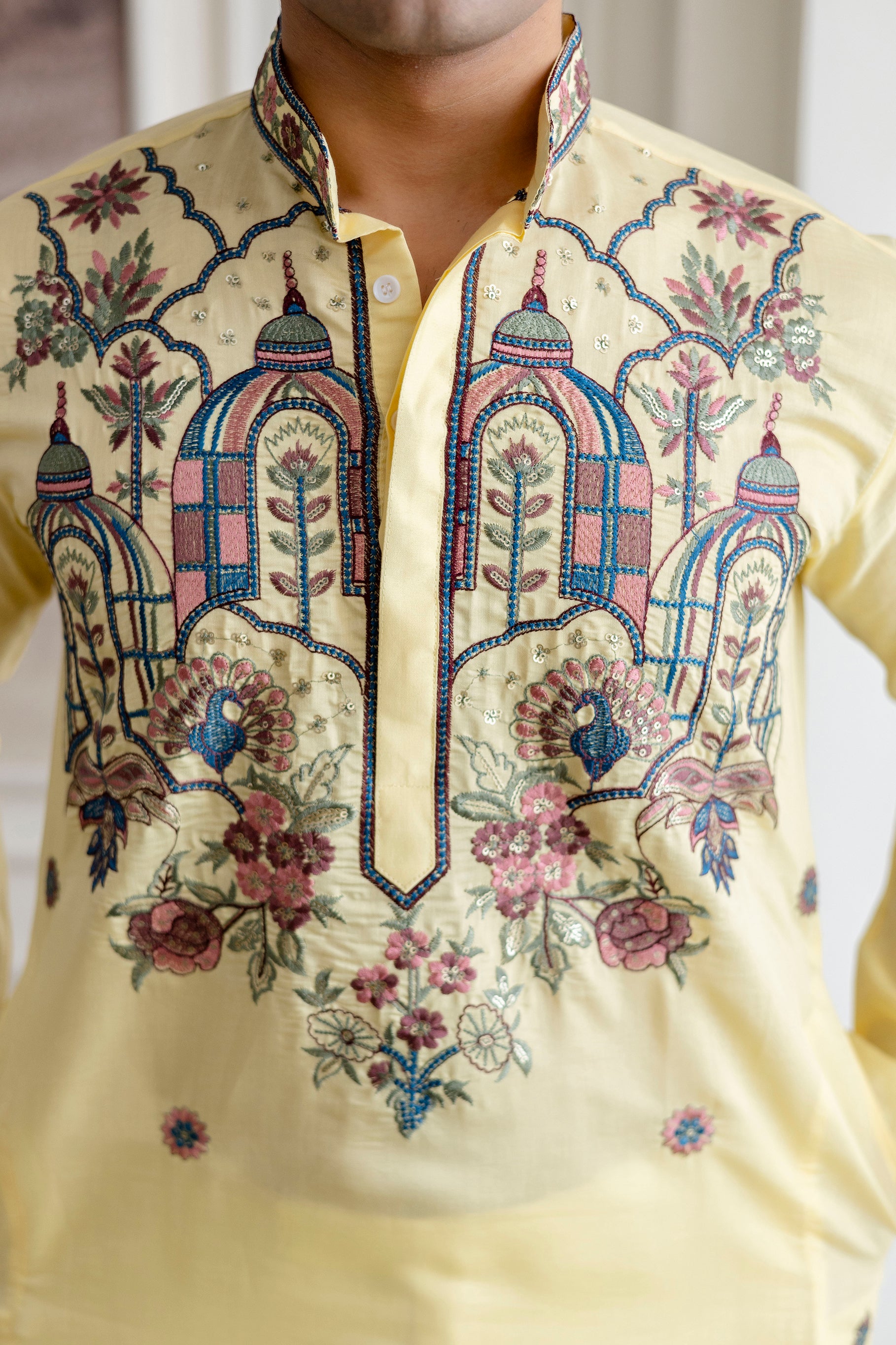 Embroidery Silk Kurta For Man