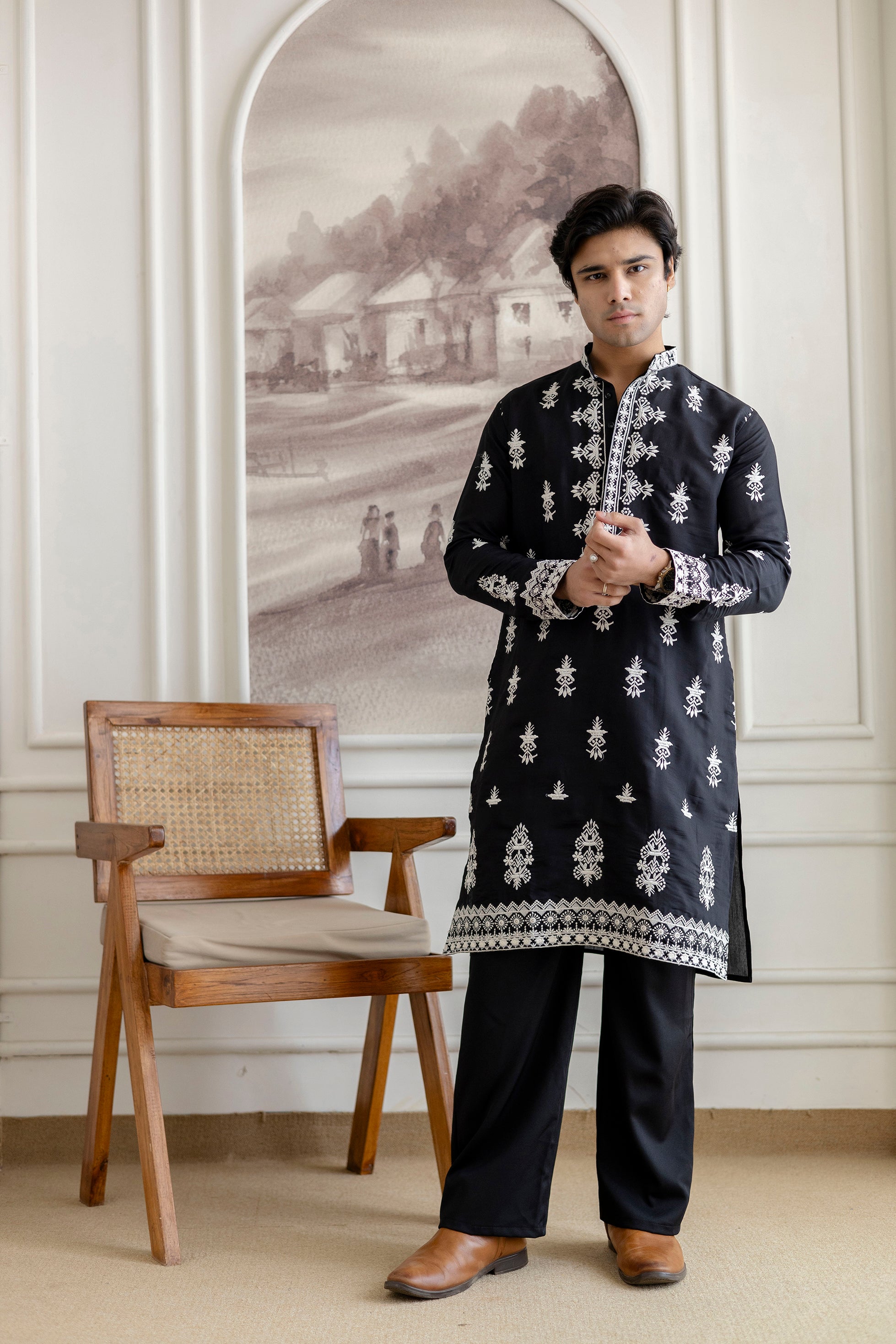 Embroidery Silk Kurta For Man