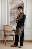 Embroidery Black Silk Kurta For Man
