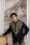 Embroidery Black Silk Kurta For Man