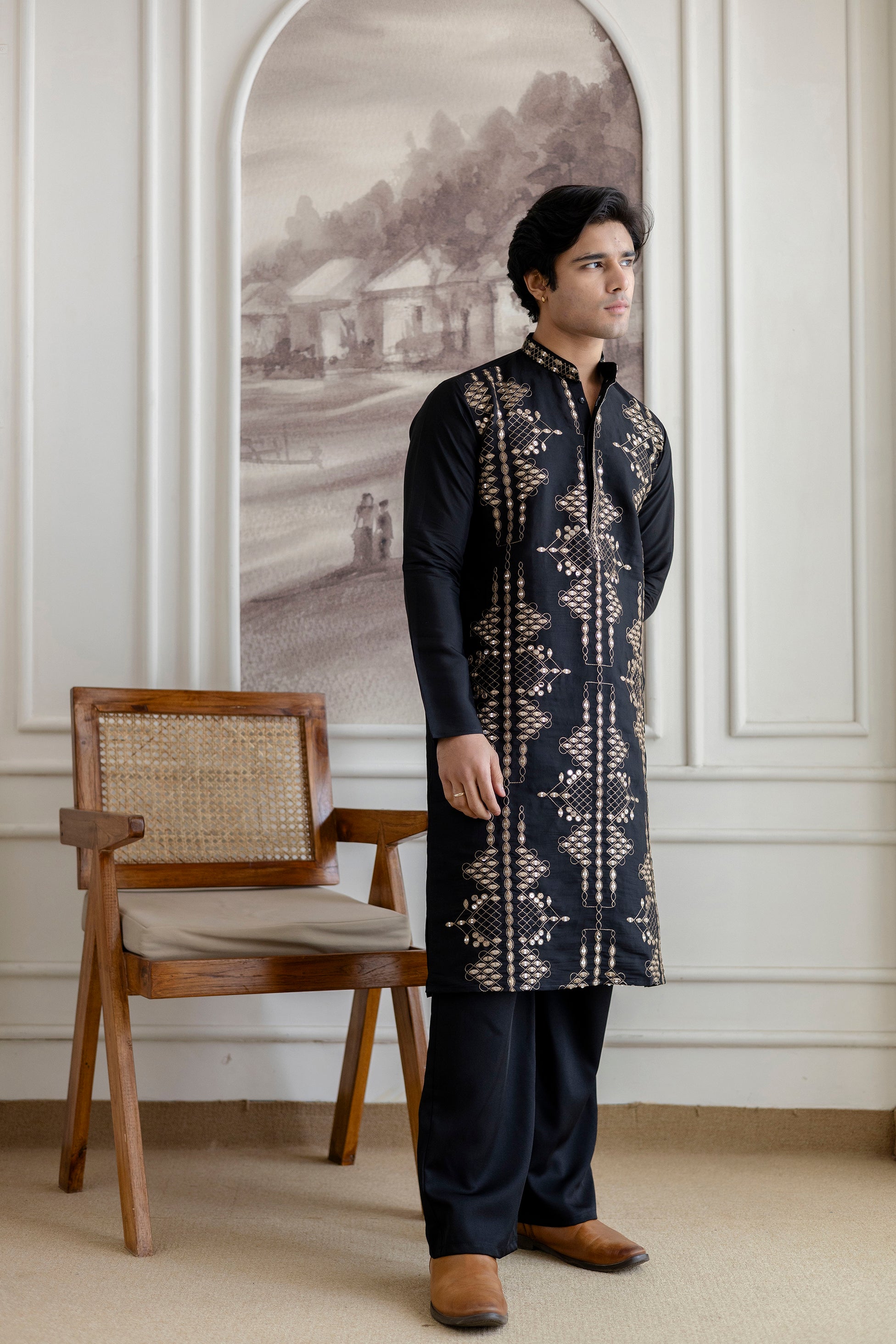 EMBROIDERED & SEQUIN KURTA