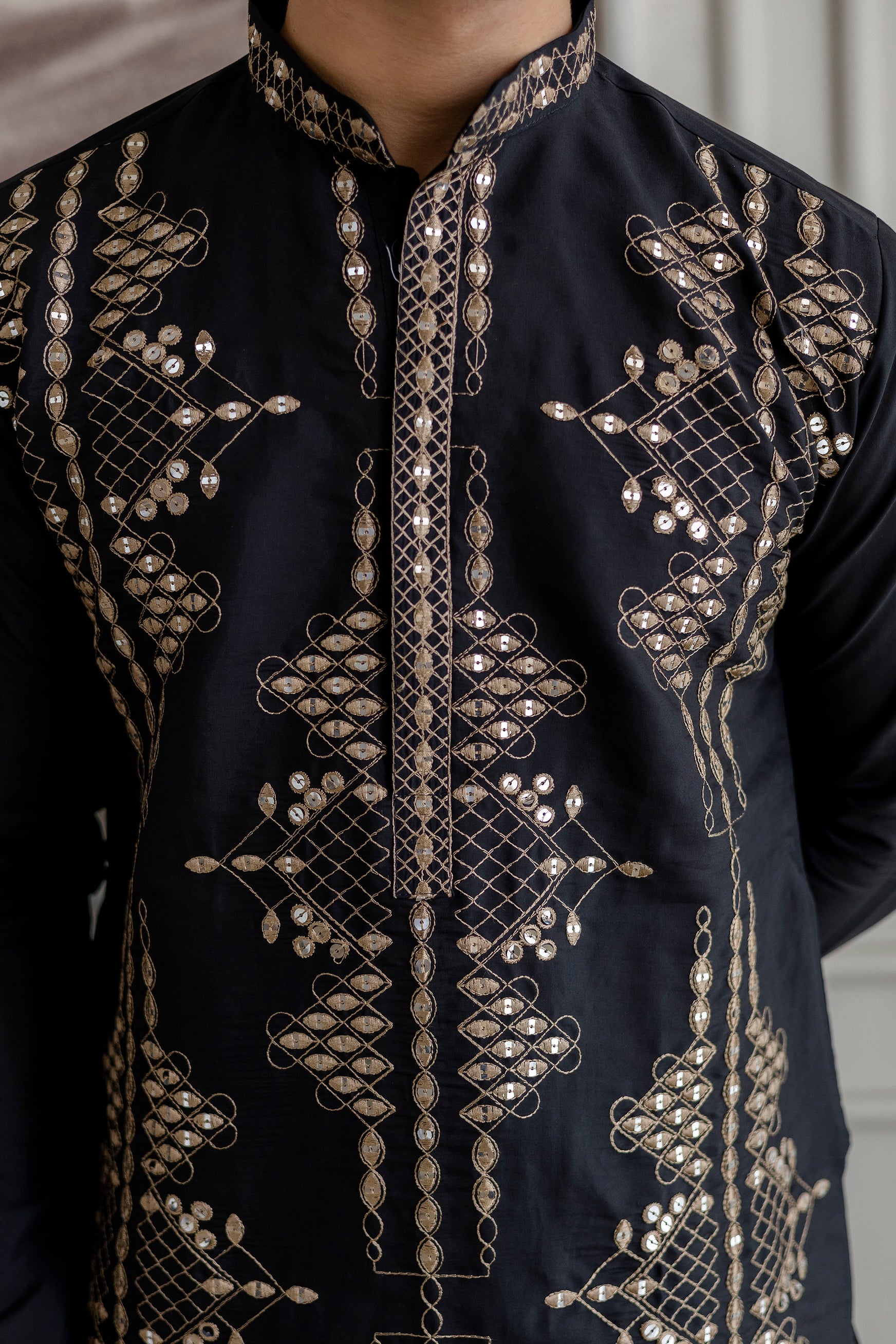 Embroidery Silk Kurta For Man with Dupatta