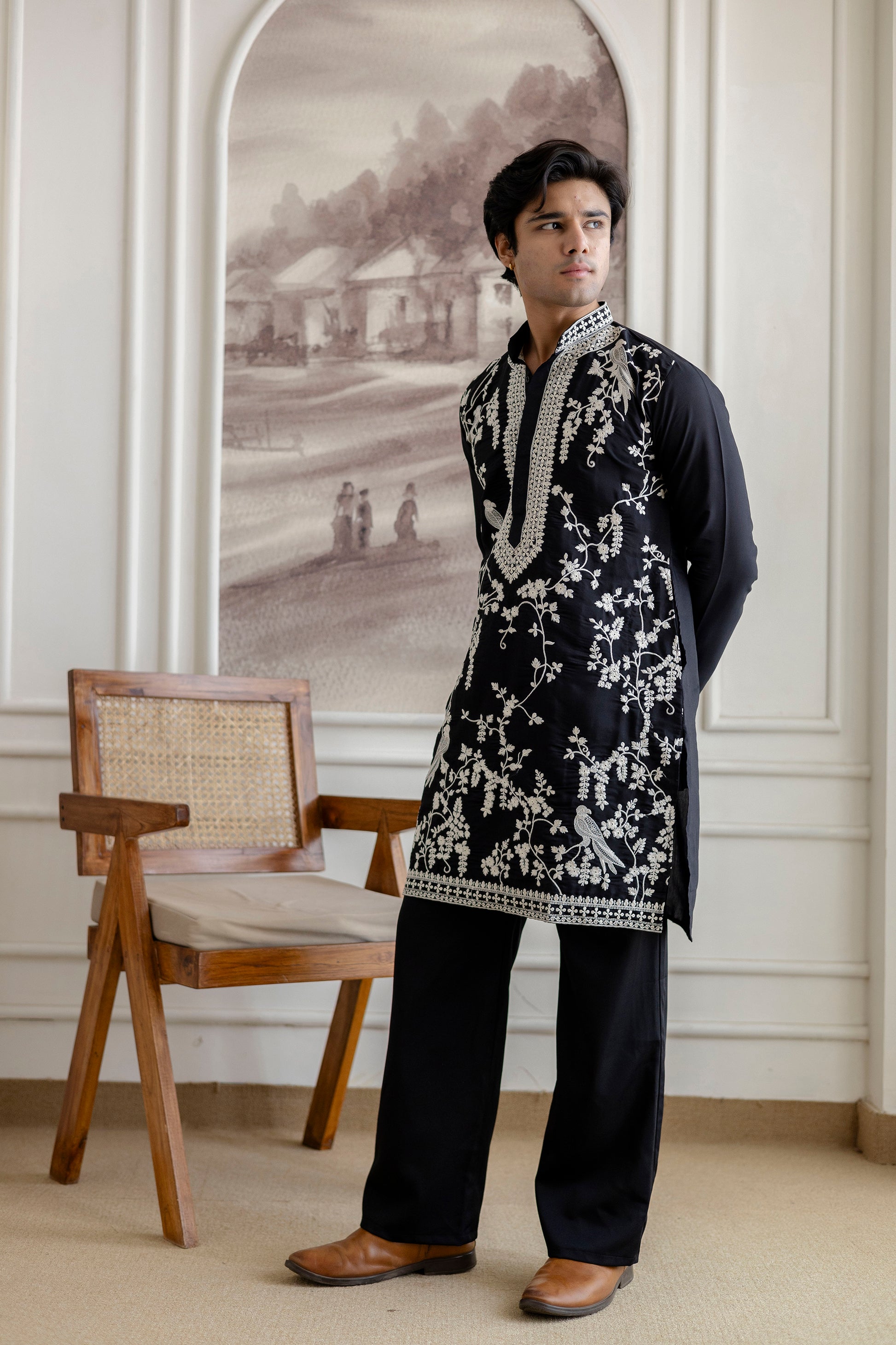 Embroidery Silk Kurta For Man