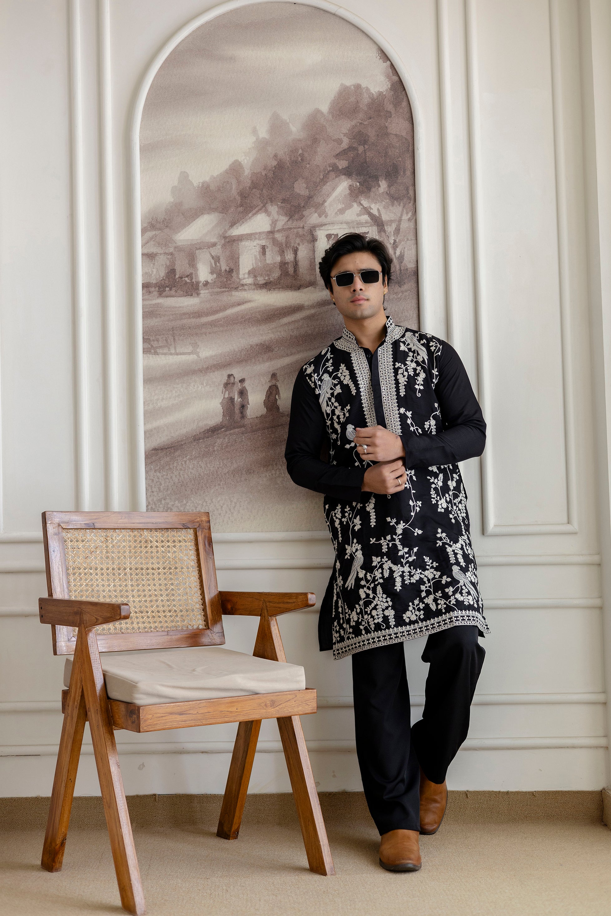 Embroidery Silk Kurta For Man