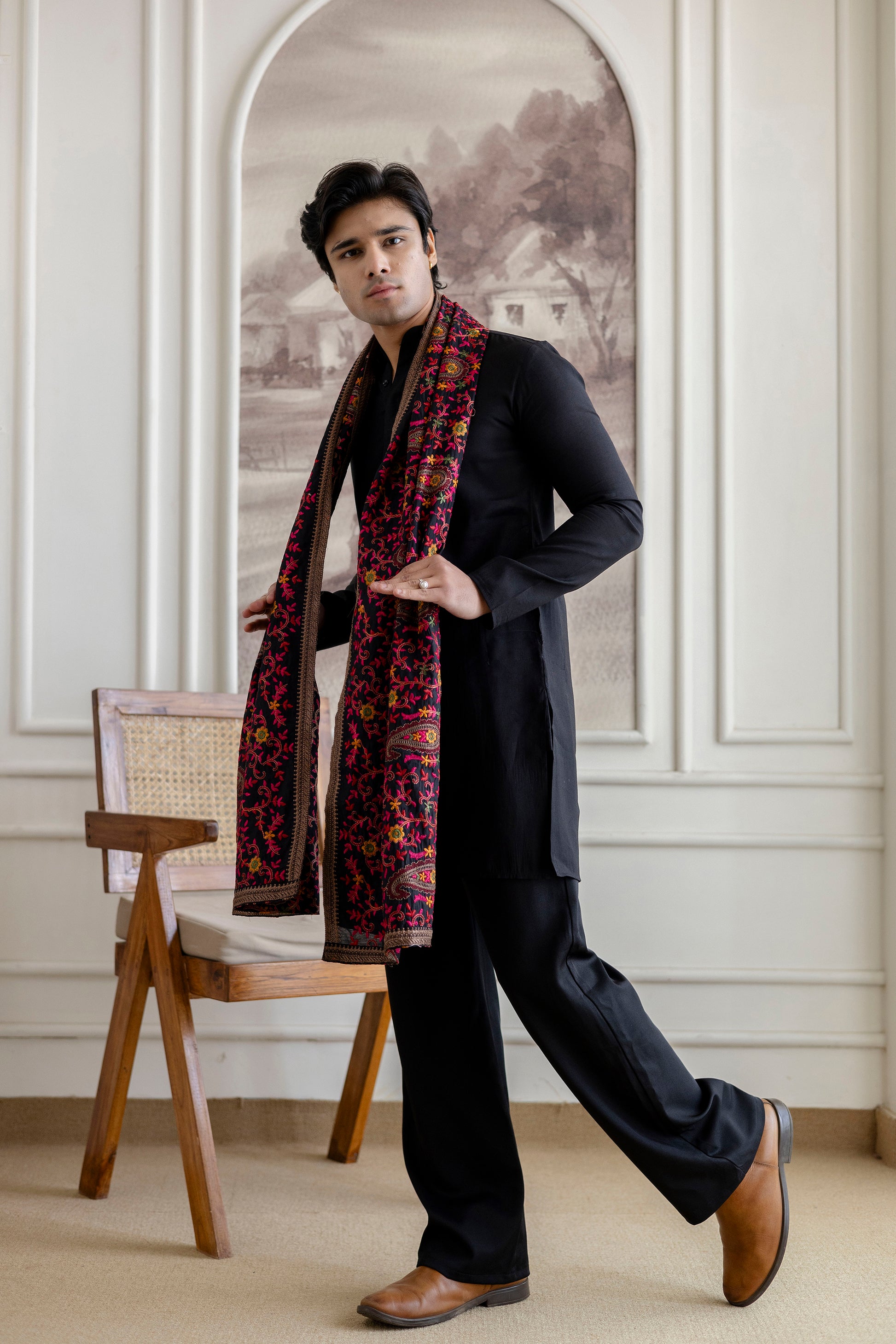 Embroidery Silk Dupatta  For Man(Only Dupatta)