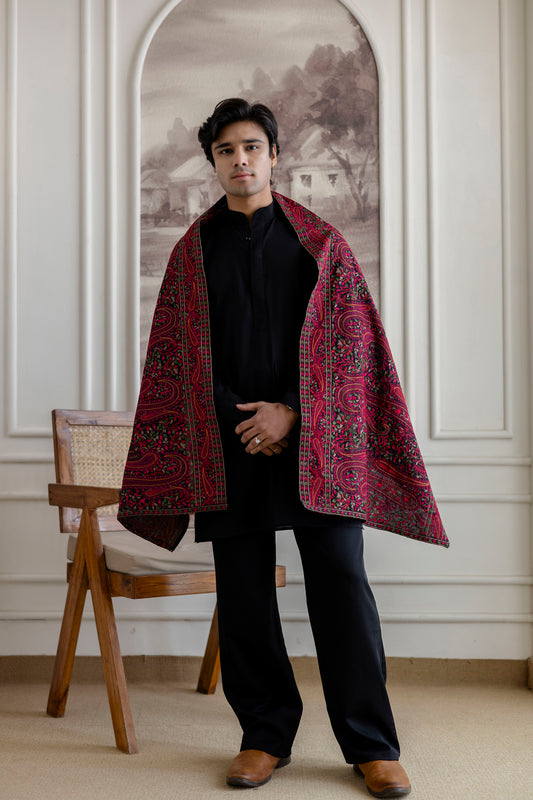 Embroidery Silk Dupatta  For Man(Only Dupatta)