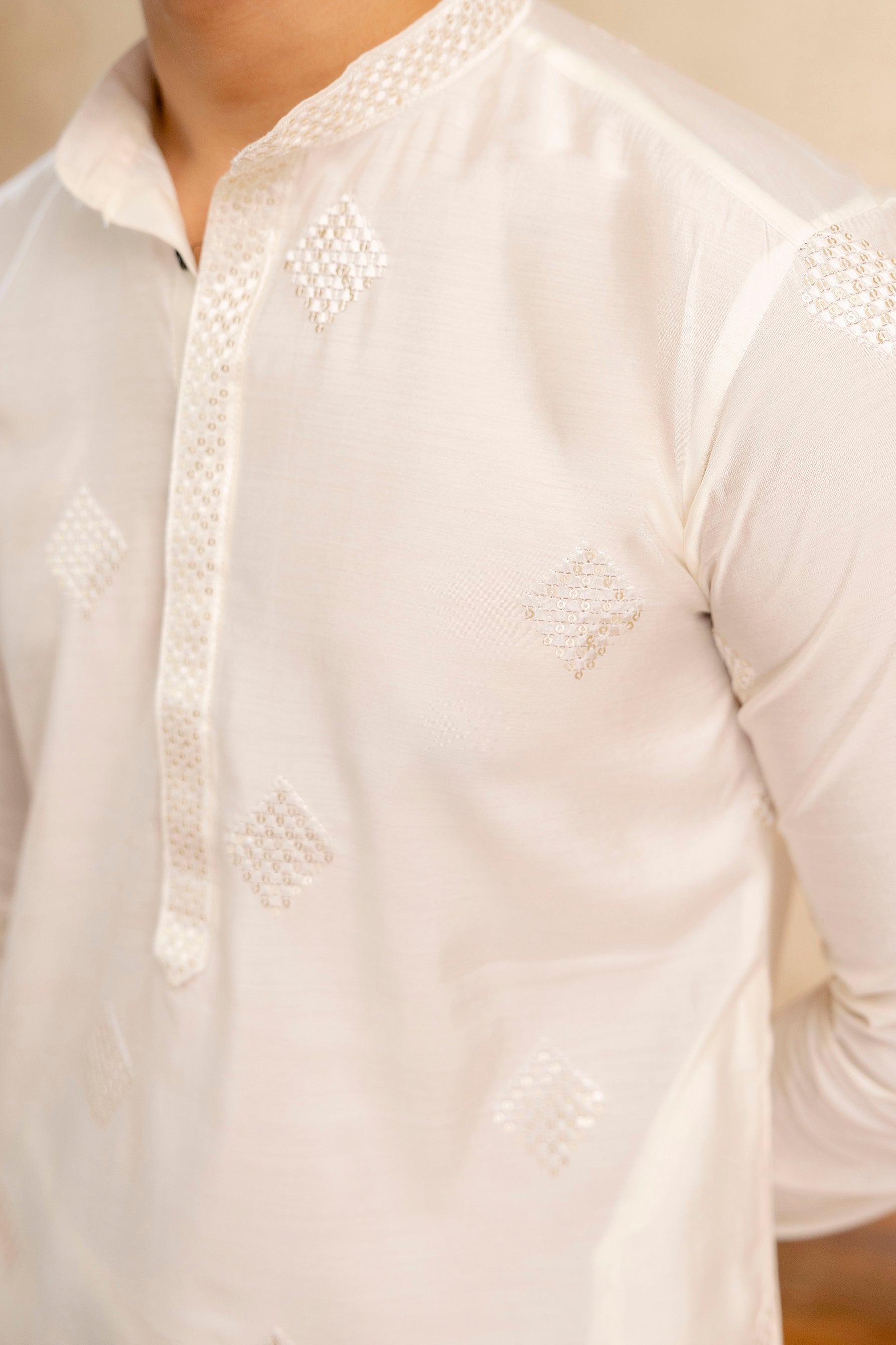 Embroidery Work Silk Kurta For Man
