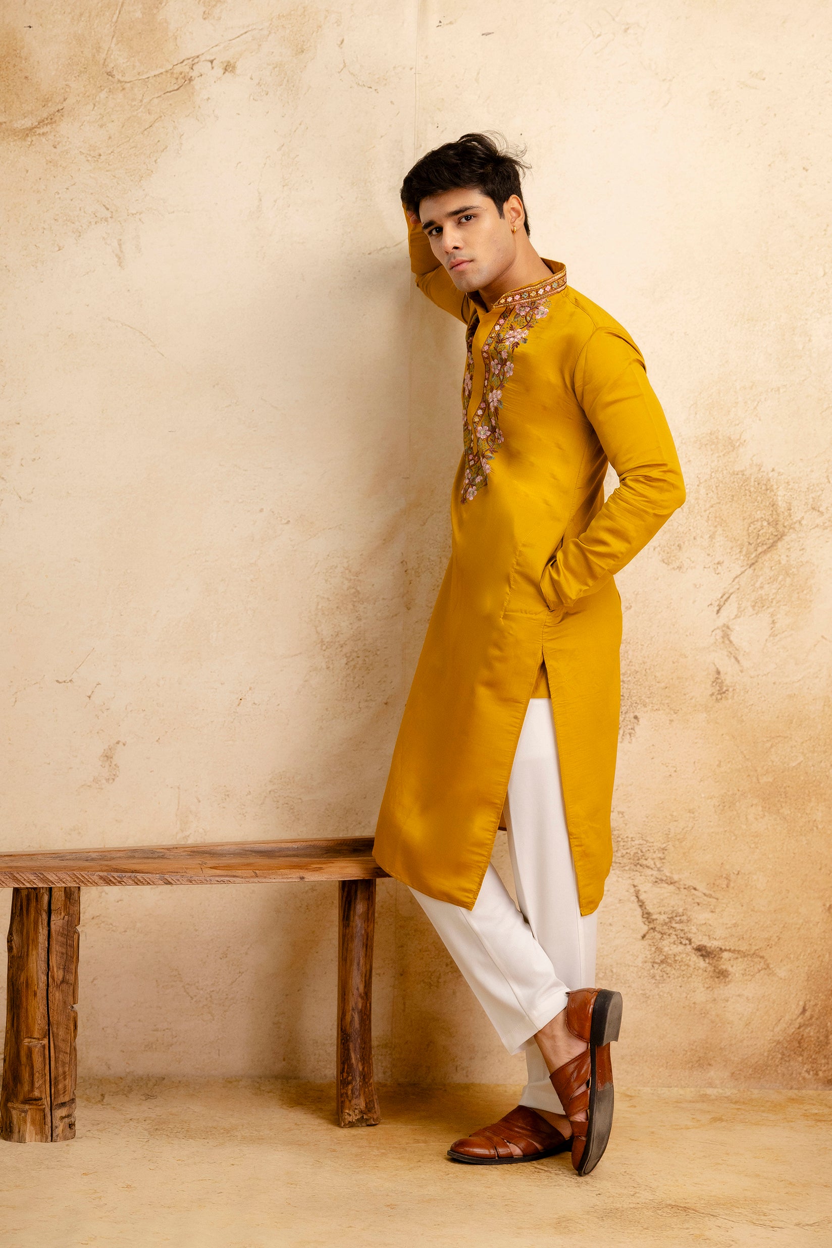 EMBROIDERED & SEQUIN KURTA WITH NEAK WORK