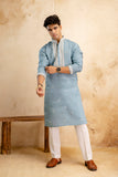 EMBROIDERED & SEQUIN KURTA WITH NECK
