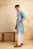 EMBROIDERED & SEQUIN KURTA WITH NECK