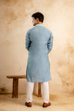 EMBROIDERED & SEQUIN KURTA WITH NECK