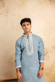 EMBROIDERED & SEQUIN KURTA WITH NECK