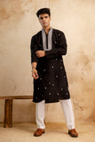 EMBROIDERED & SEQUIN KURTA WITH NECK