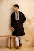EMBROIDERED & SEQUIN KURTA WITH NECK