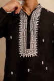 EMBROIDERED & SEQUIN KURTA WITH NECK