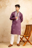 Embroidery Work Silk Kurta For Man