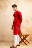 Embroidery Work Silk Kurta For Man