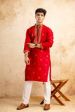 Embroidery Work Silk Kurta For Man