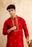 Embroidery Work Silk Kurta For Man