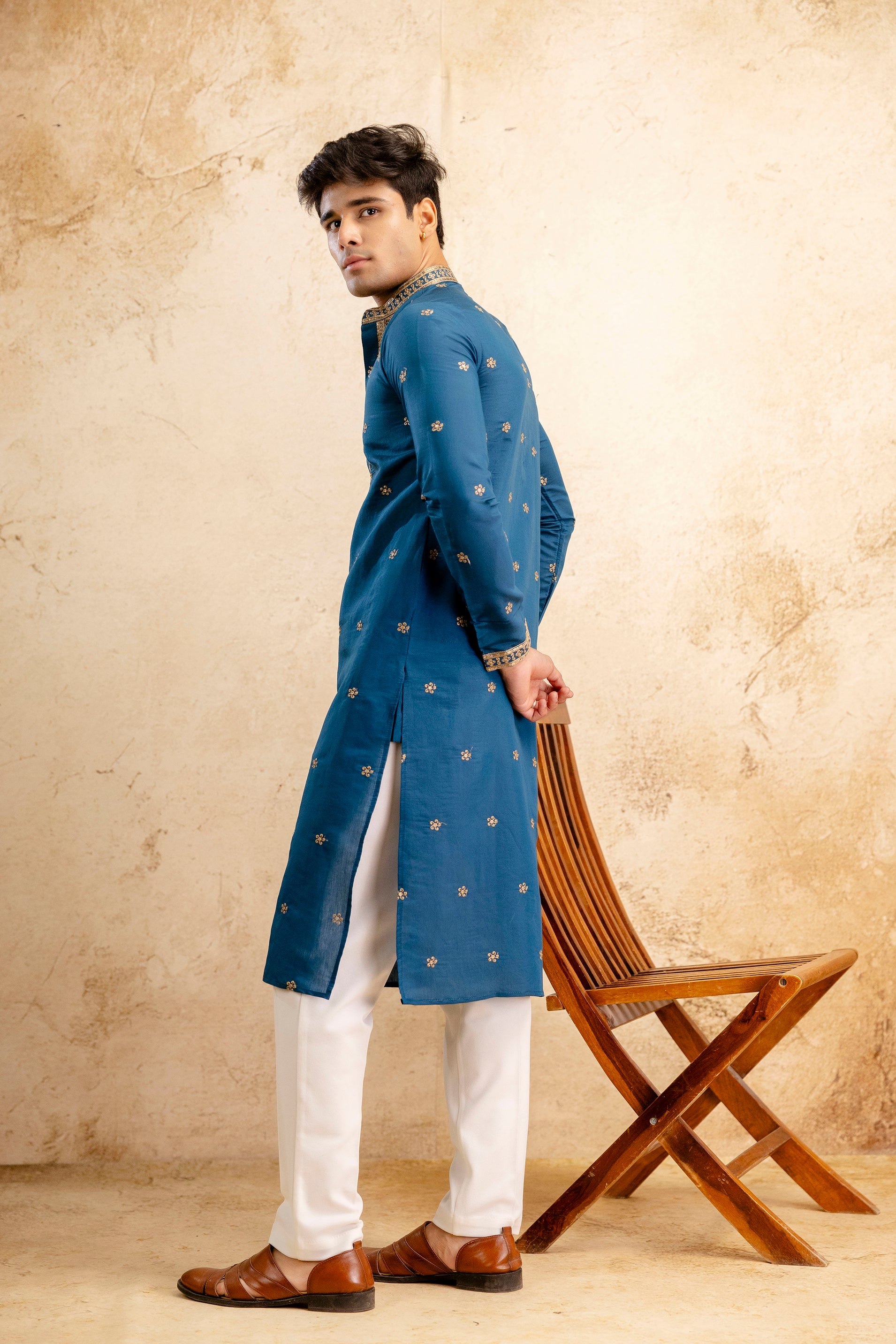 Embroidery Silk Kurta For Man