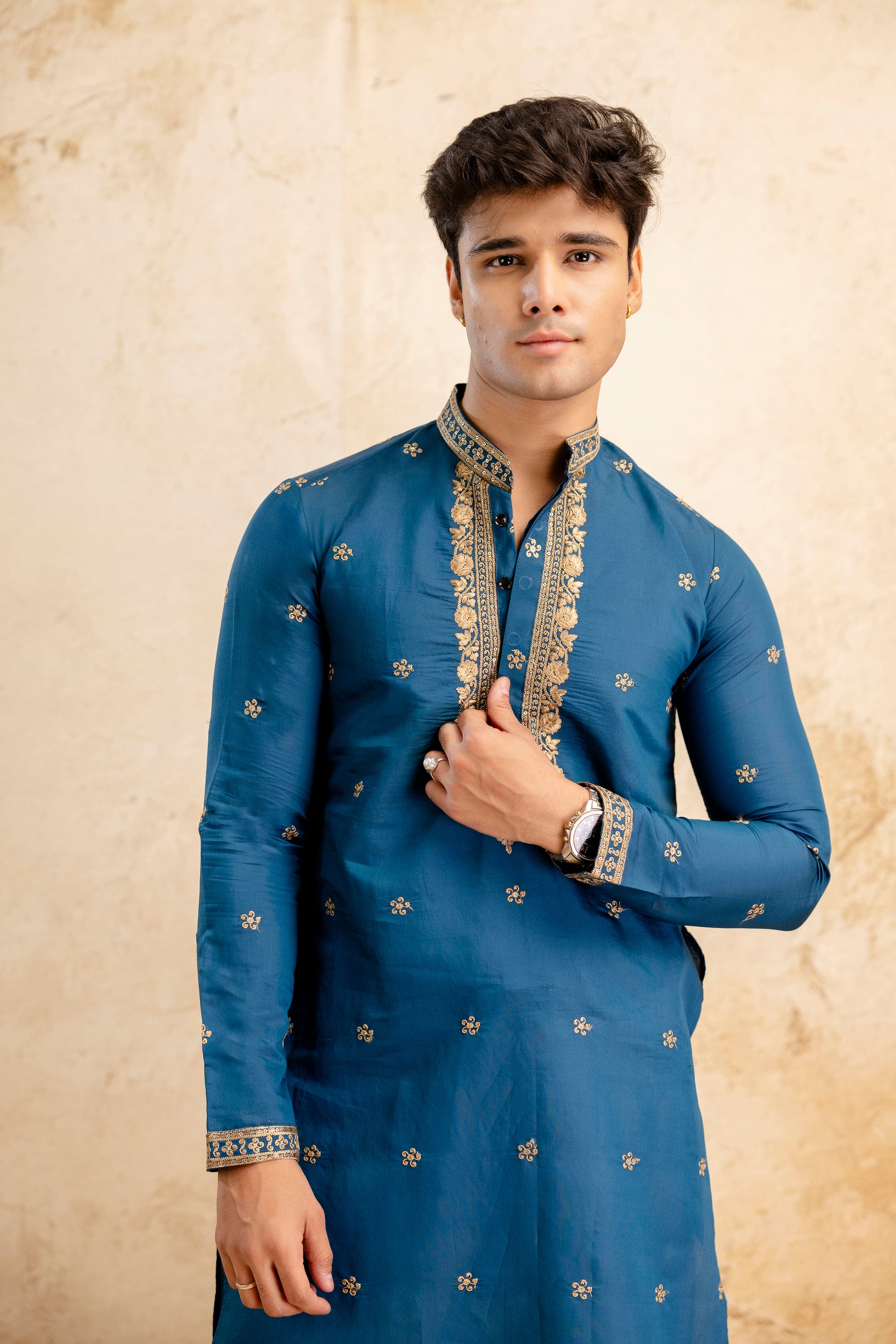 Embroidery Silk Kurta For Man