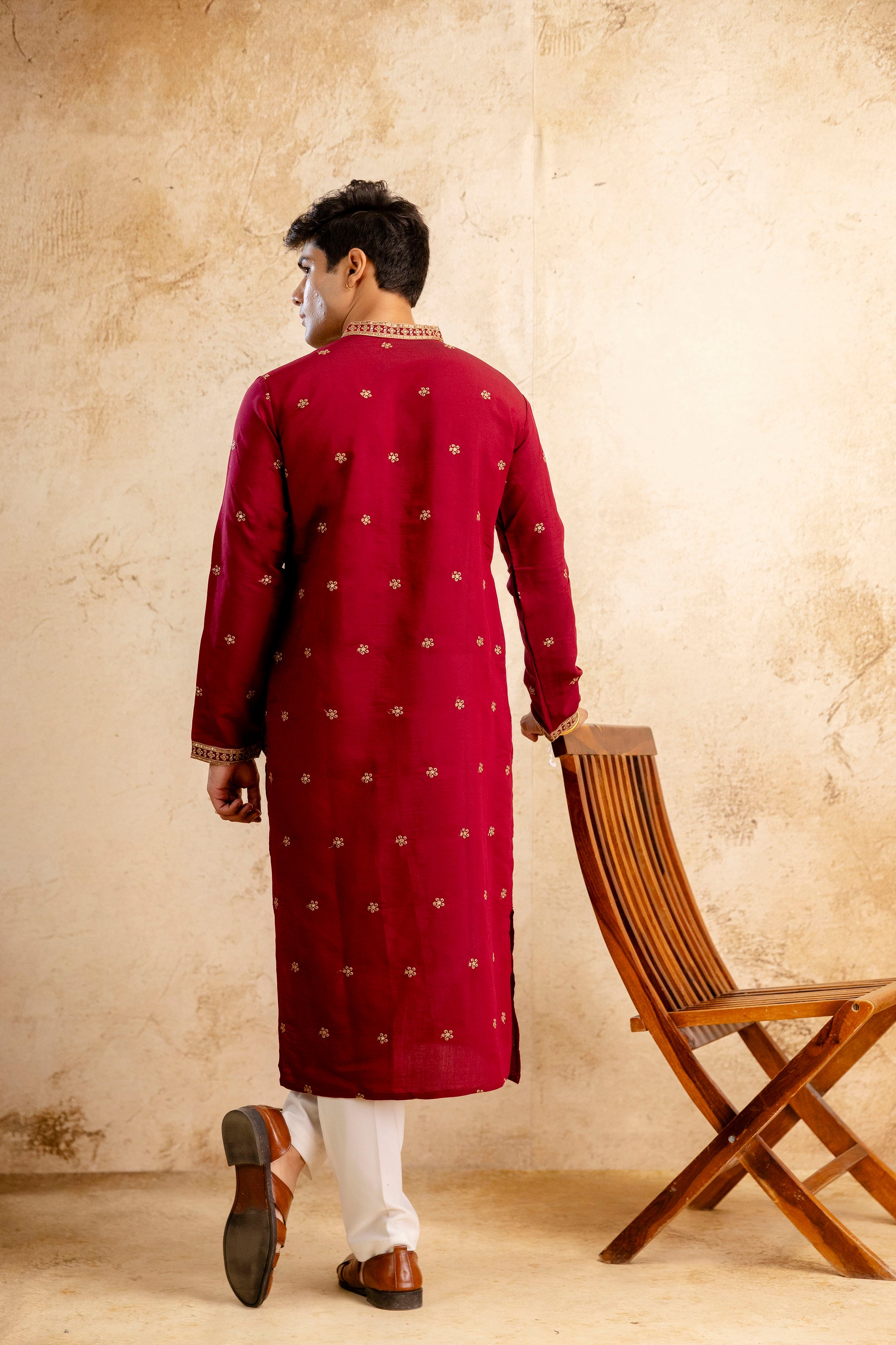 Embroidery Silk Kurta For Man