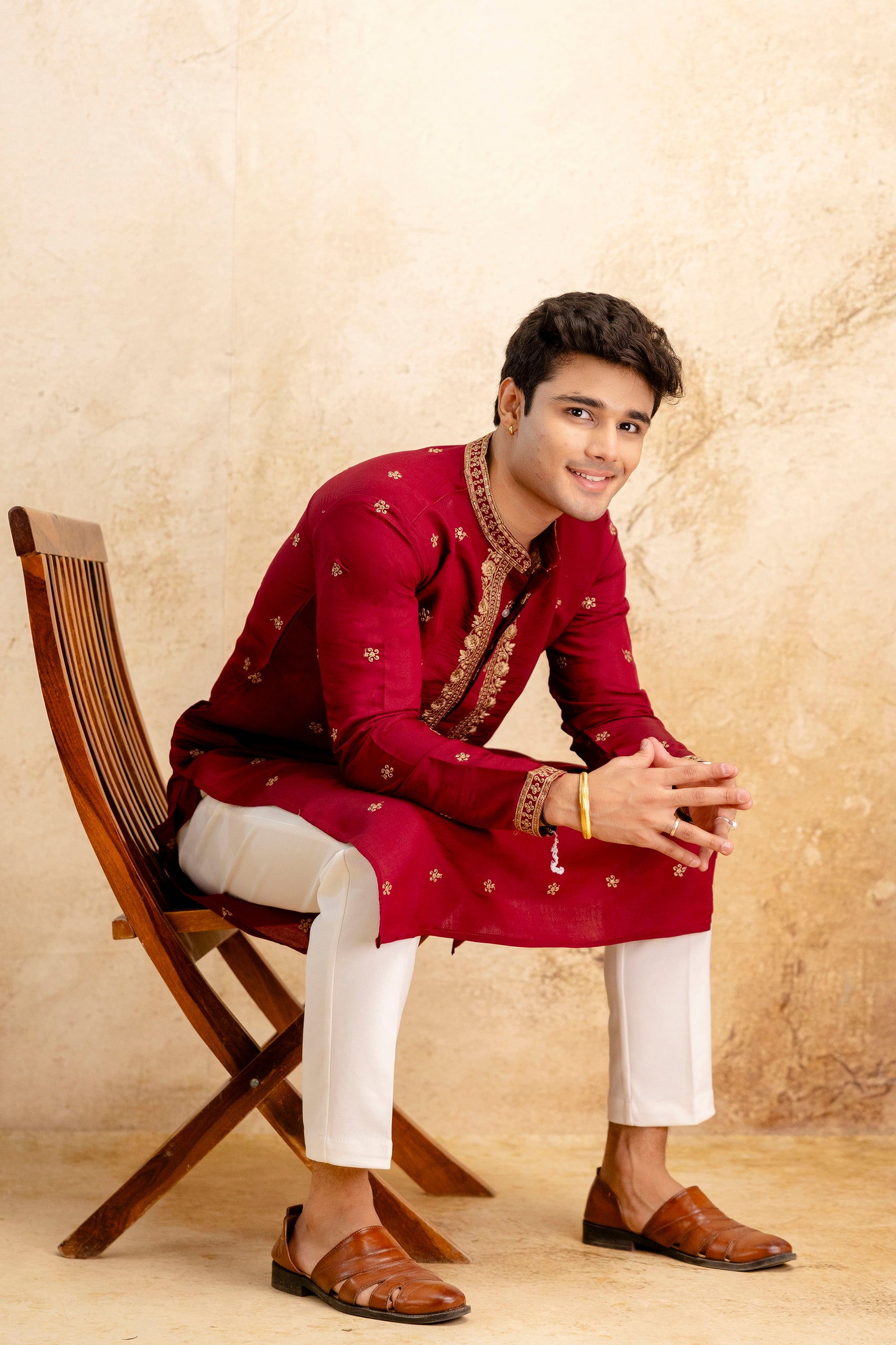 Embroidery Silk Kurta For Man