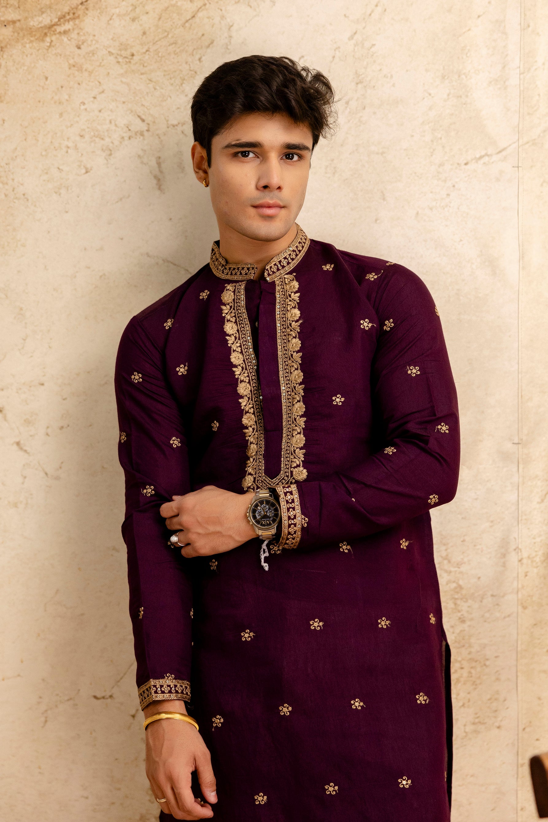 Embroidery Silk Kurta For Man