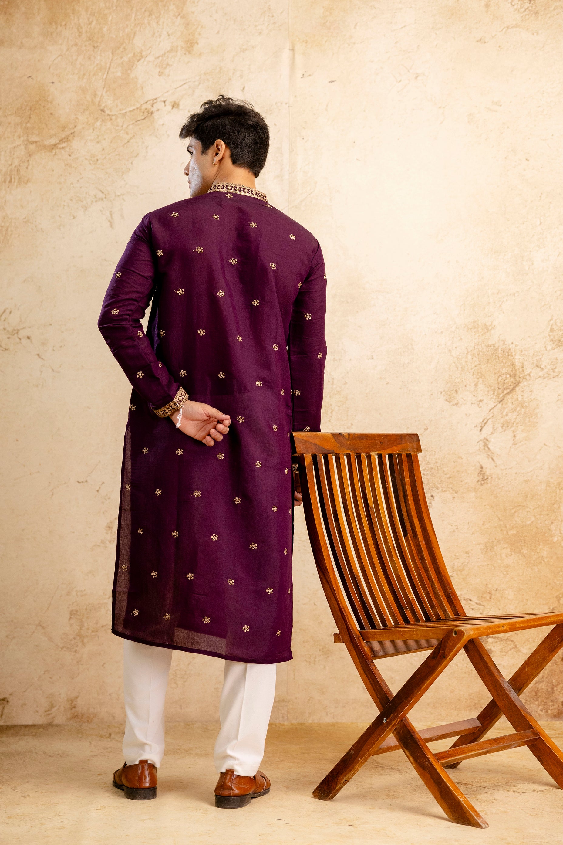 Embroidery Silk Kurta For Man