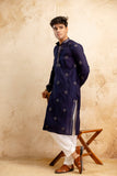 Embroidery Work Silk Kurta For Man