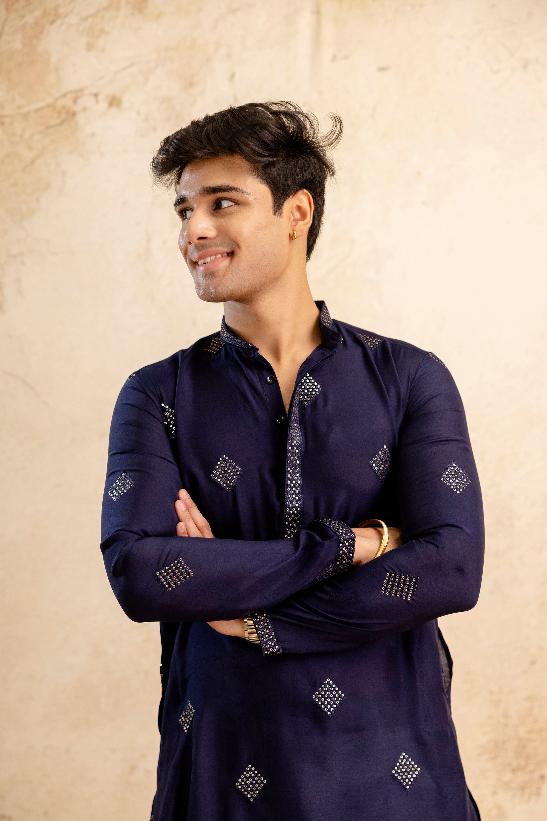Embroidery Work Silk Kurta For Man