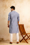 Embroidery Work Silk Kurta For Man
