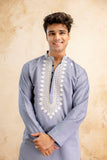 Embroidery Work Silk Kurta For Man