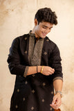 Embroidery Black Silk Kurta For Man