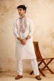 EMBROIDERED & SEQUIN KURTA WITH NECK