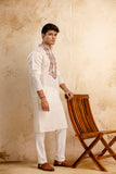 EMBROIDERED & SEQUIN KURTA WITH NECK