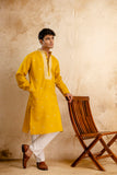 EMBROIDERED & SEQUIN KURTA WITH NECK