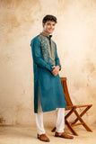 EMBROIDERED & SEQUIN KURTA WITH NEAK WORK