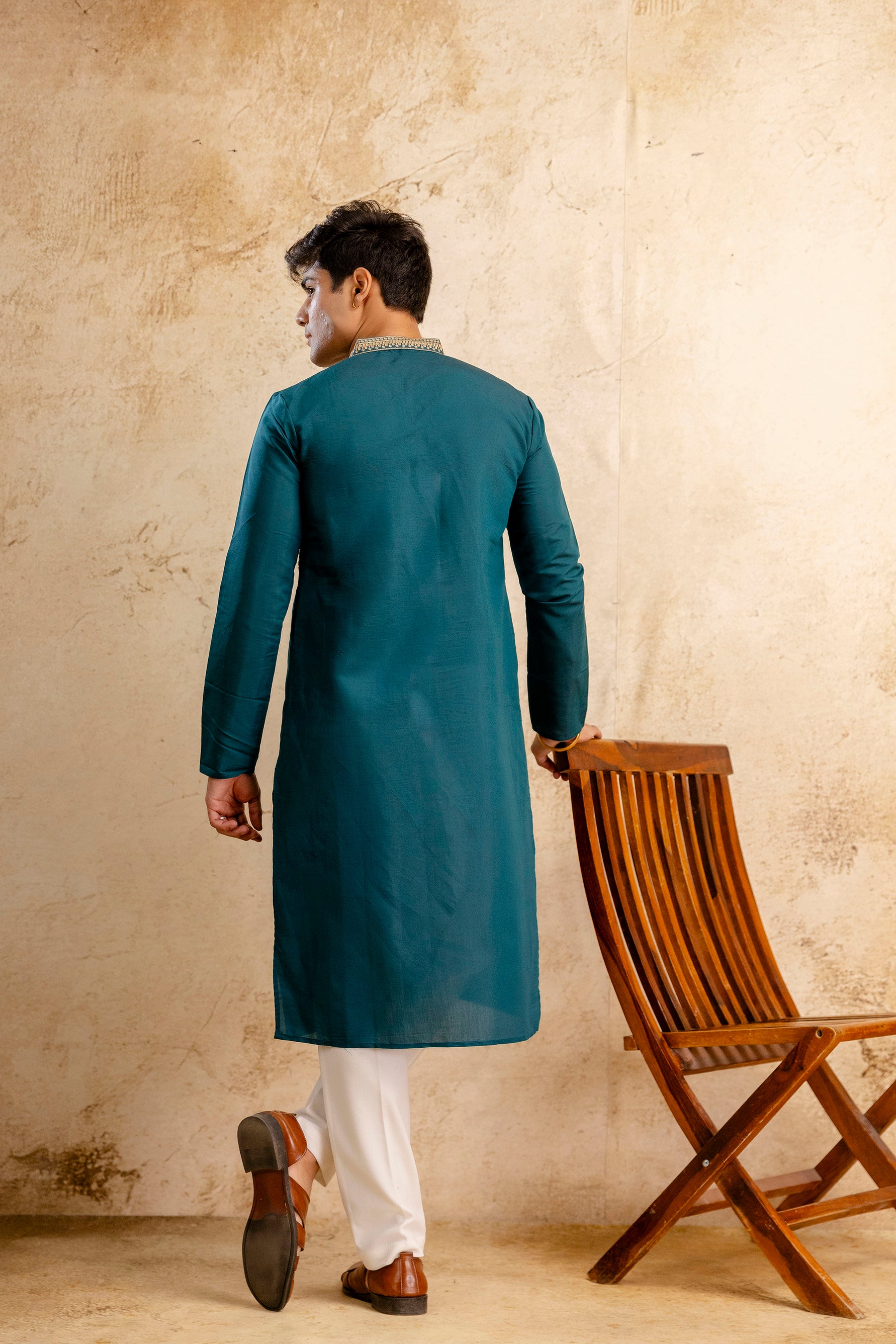 EMBROIDERED & SEQUIN KURTA WITH NEAK WORK