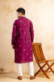Embroidery Work Silk Kurta For Man