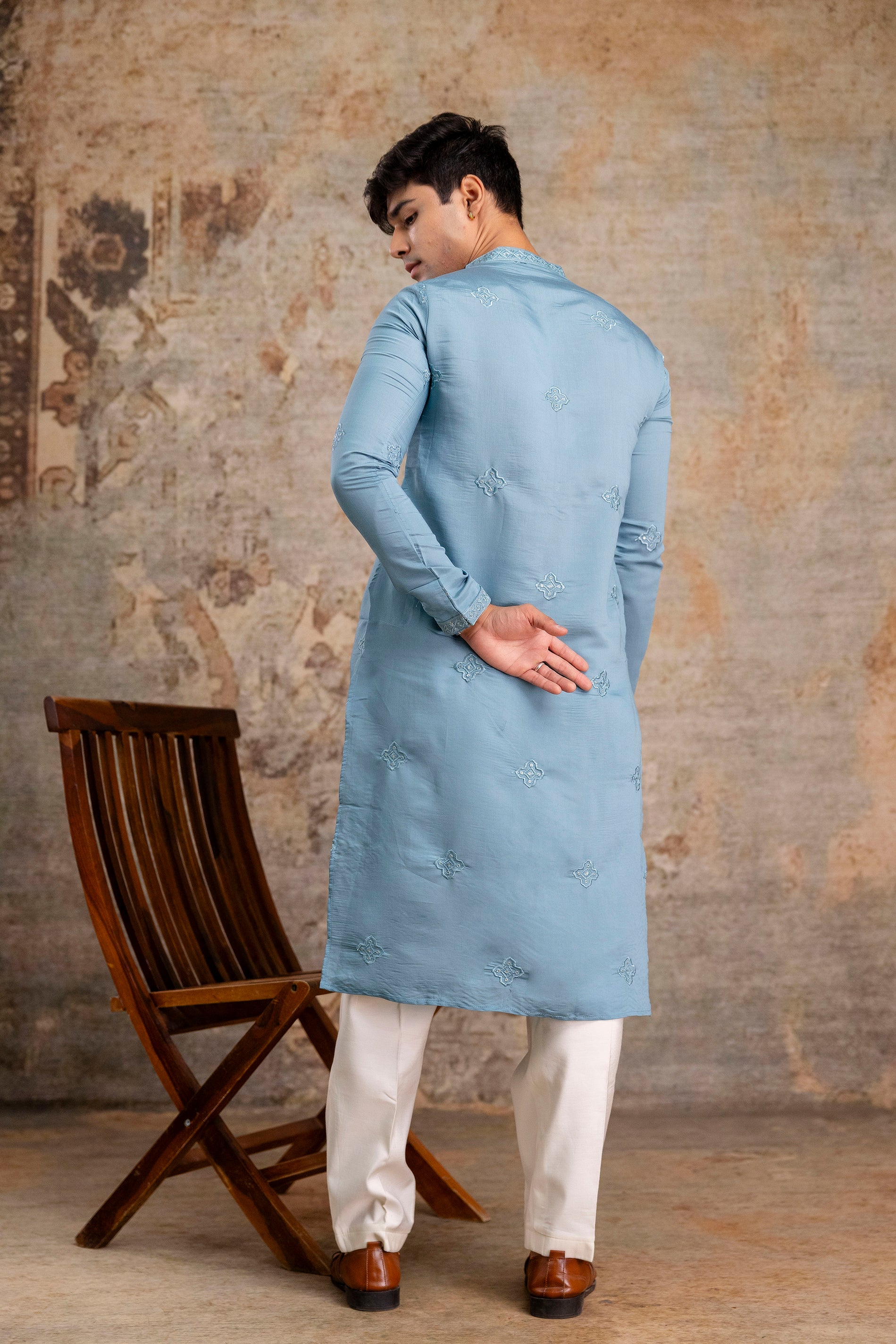 Embroidery Silk Kurta For Man
