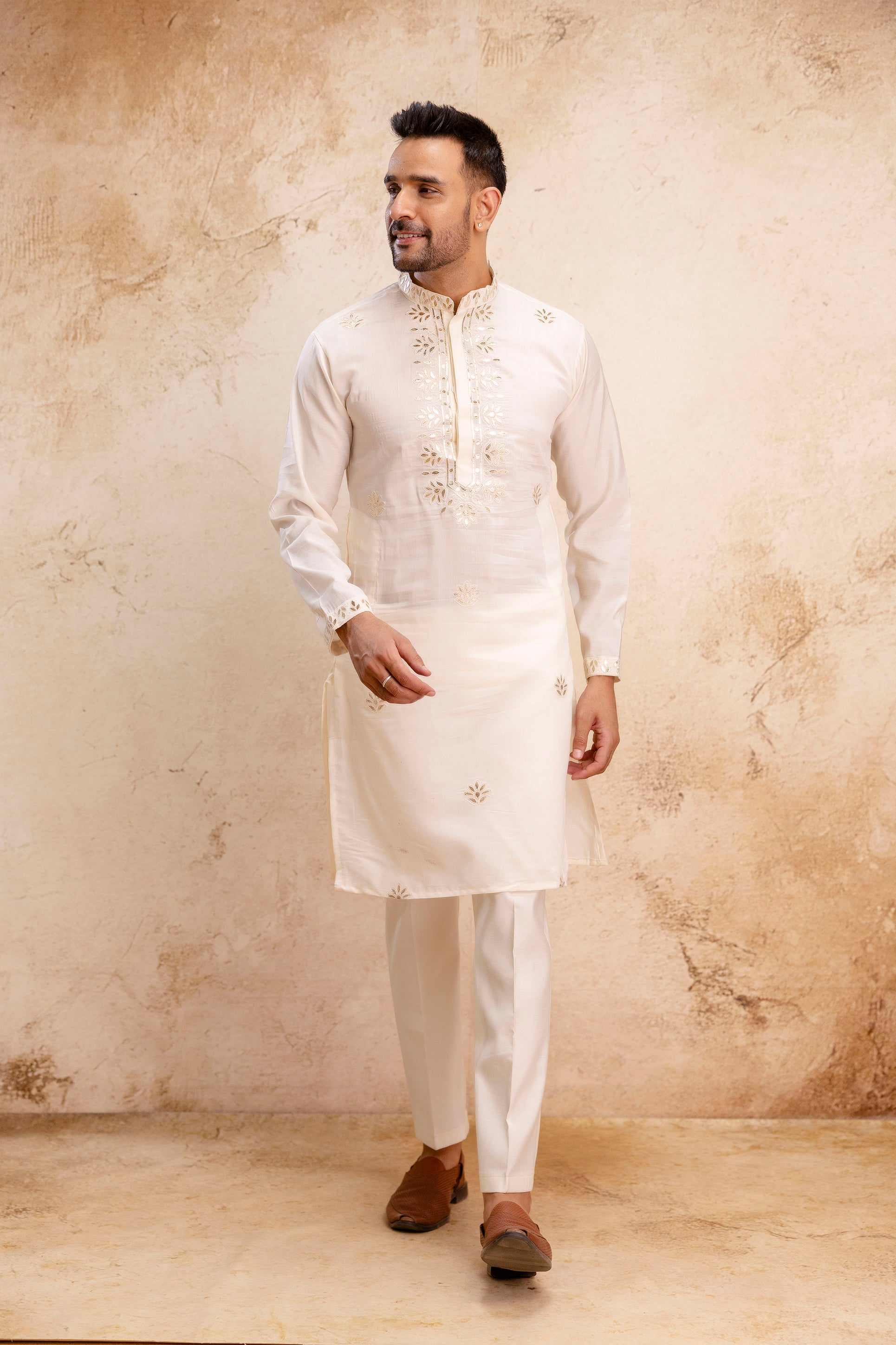 EMBROIDERED & SEQUIN KURTA WITH FOIL WORK